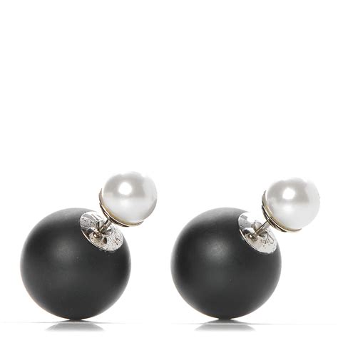 vintage chr dior earrings black pearl|Dior tribales earrings price.